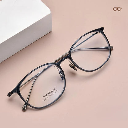 FIRADA Fashion Transparent Glasses Vintage Luxury Titanium Eyeglasses Ultra Light Prescription Eyewear Frame For Women L9111Y