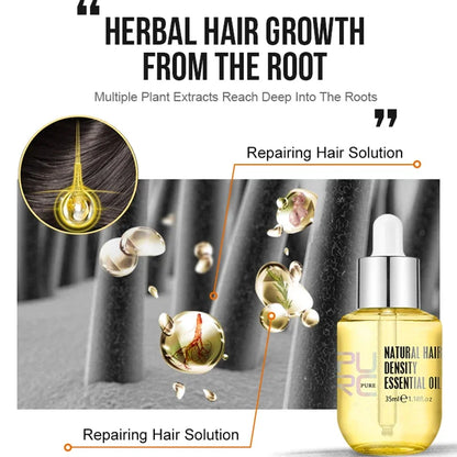 PURC Ginger Hair Growth Oil Hair Loss Treatment Fast Regrowth Serum Beauty Health Hair Growth Products for Men Women