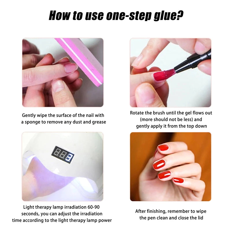 1 Pcs Pure Color Gel Nail Polish Pen For Nails Art Gel Semi Permanent Base Top Coat UV Gel Varnish Hybrid Neon Nail Polish