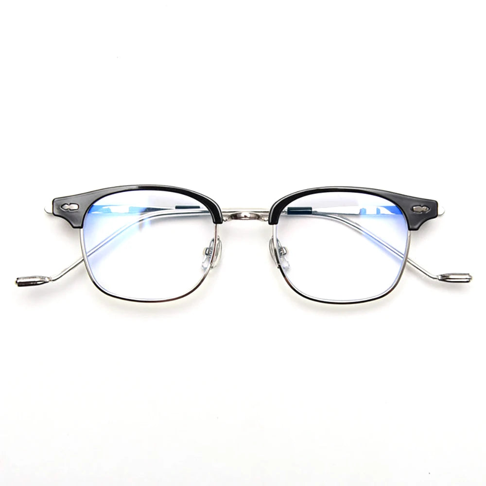 49425 Anti-Blue Light Square Half Frame Plastic Titanium Glasses Frames Ultralight Men Women Optical Fashion Computer Eyeglasses