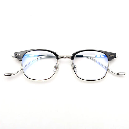 49425 Anti-Blue Light Square Half Frame Plastic Titanium Glasses Frames Ultralight Men Women Optical Fashion Computer Eyeglasses