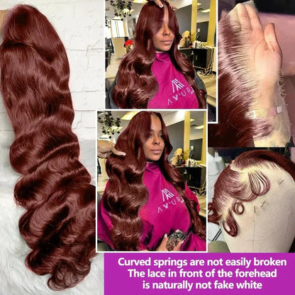 30 32 Inch Reddish Brown Hd Lace Front Human Hair Wigs Preplucked 13x4 Colored Human Hair 13x6 Lace Front Wigs Body Wave Wig