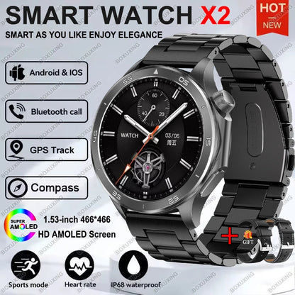 For OPPO Watch X2 High-End Business Watch Men 32Gb Memory Video Playback Smart Watch Sports Fitness Waterproof Bracelet 2025 New