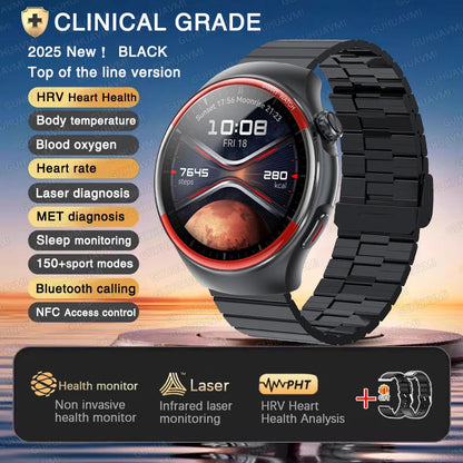 2025 New Nursing Health laser Cure Blood pressure Smart Watch Men Heart rate Pulse Sleep Bluetooth call Body Monitor Smartwatch