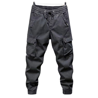 Cargo Pants for Mens Elastic Casual Trousers Zipper Multi-Pocket Joggers