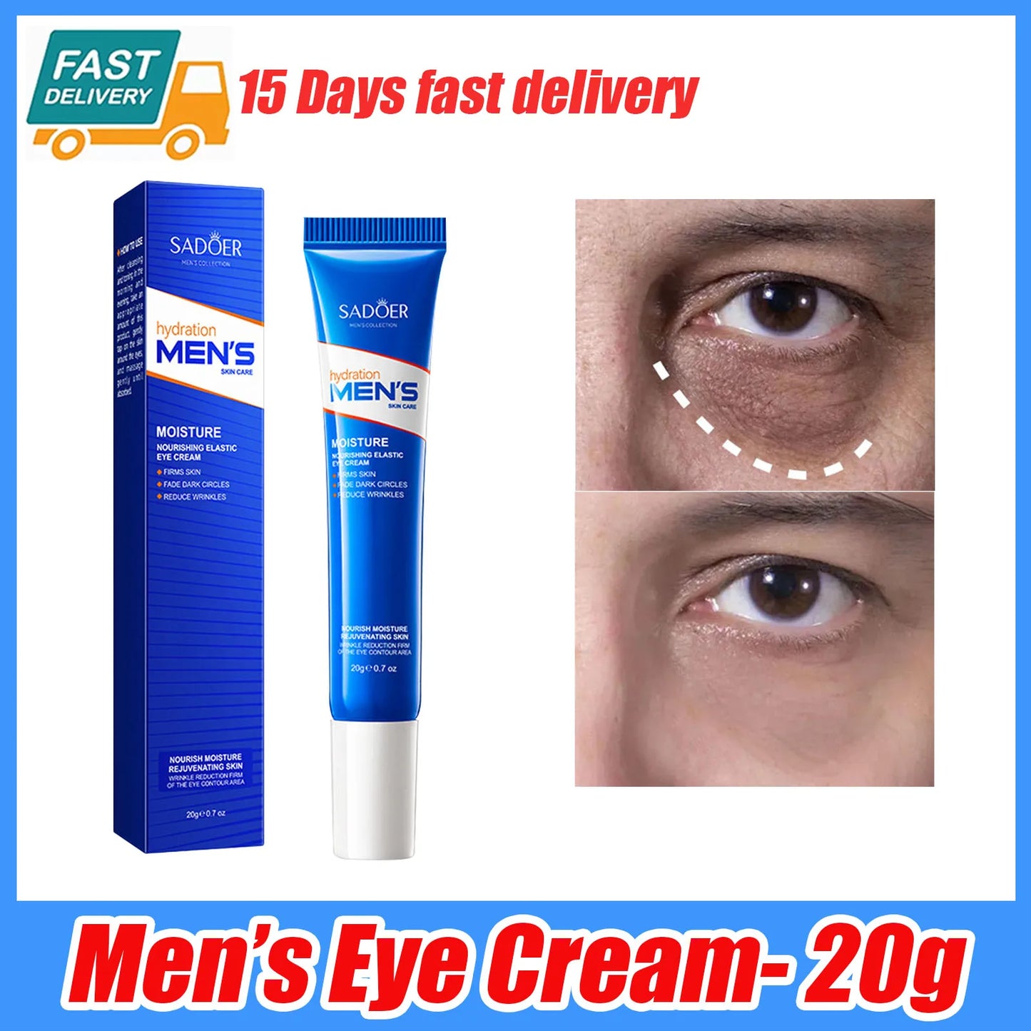 Men's Eye Cream Anti Dark Circles Removal Eye Bags Moisturizing Anti-Aging Anti-wrinkles Men Eyes Skin Care