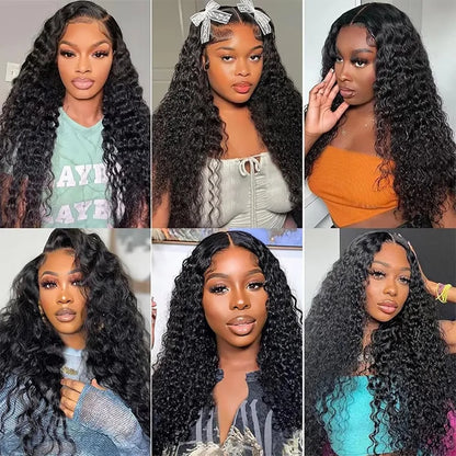 200% Density 8 42 Inch Natural Deep Wave Frontal Wig 13x4 13x6 HD Lace Front Human Hair Wigs Brazilian 5x5 Wear Go Glueless Wig