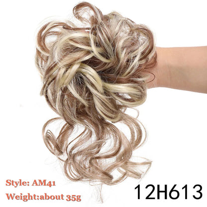 Synthetic Hair Bun Messy Scrunchies Hairpiece Elastic Chignon With Elastic For Women Donut Bun Ponytails Blonde Black Brown