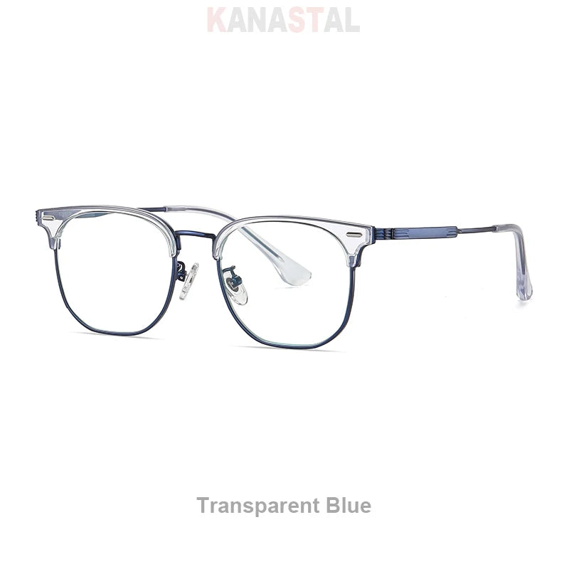 Women Titanium Eyeglasses Frame Men Blue Light Blocking Glasses Literary Square Computer Goggles Anti Rays Optics Eyewear Frame
