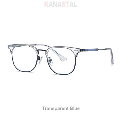 Women Titanium Eyeglasses Frame Men Blue Light Blocking Glasses Literary Square Computer Goggles Anti Rays Optics Eyewear Frame