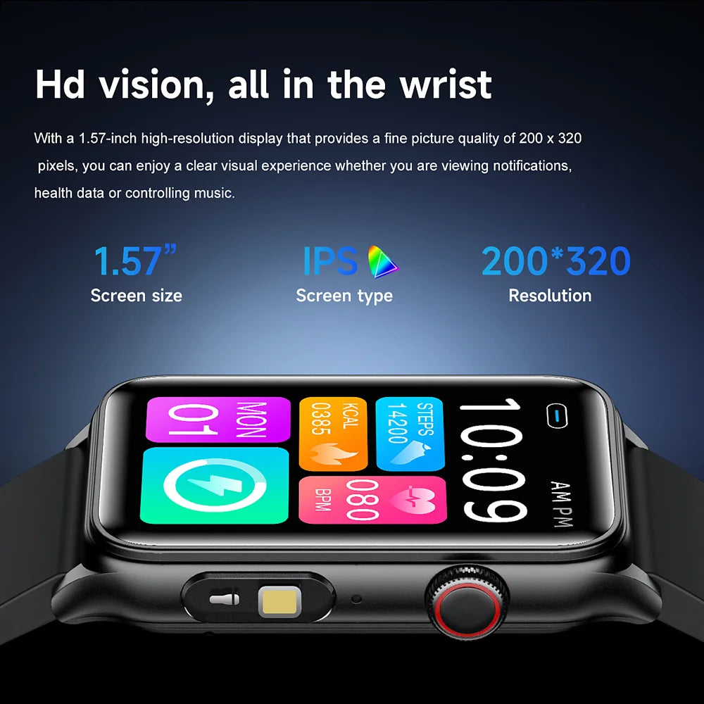 2025 New Smart Watch Men ECG+PPG Blood Pressure Blood Oxygen Health Monitor Sport Fitness AI Vocie BT Call Flashlight Smartwatch