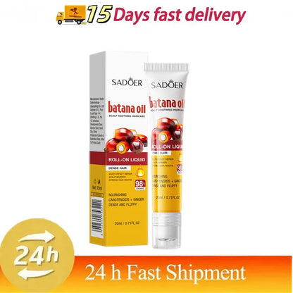 Batana Oils Fast Hair Growth Serum Anti-loss Hair Regrowth Essential Oil Roller Scalp Treatment Hair Care Products for Men Women