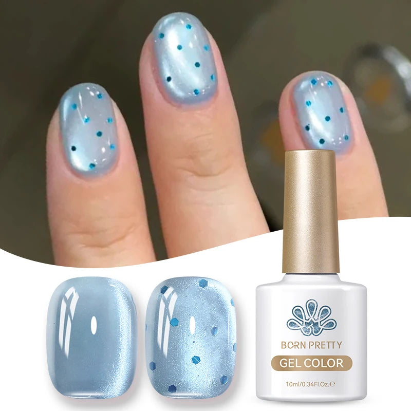 BORN PRETTY 10ml HEMA TPO FREE Mint Chocolate Cat Magnetic Gel Nail Polish Sumer Colored Ultra Shine Soak Off UV Gel Nail Art