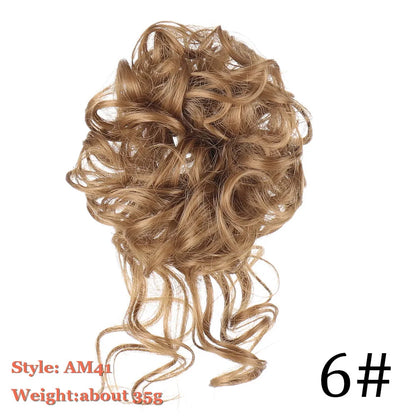 Synthetic Hair Bun Messy Scrunchies Hairpiece Elastic Chignon With Elastic For Women Donut Bun Ponytails Blonde Black Brown