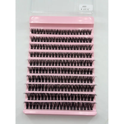 10 Rows Cluster Lashes Individual 40D Thickness Mixed Length 8-16mm D Curl Natural&Anime Look Individual Lash Clusters 3D Effect