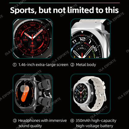 2025 2-in-1 Smart Watch With Earbuds GPS Smartwatch TWS Bluetooth Earphone Heart Rate Blood Pressure Monitor Sport Fitness Watch