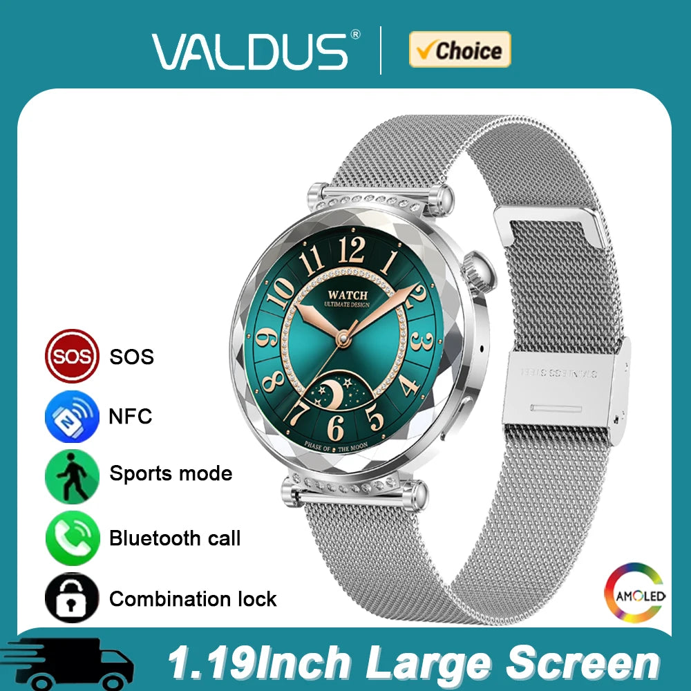 VALDUS Smartwatch Women Fitness Bluetooth Call IP68 Waterproof AMOLED Screen Long Battery Life Sport 2025 VL66 Pro Smart Watch