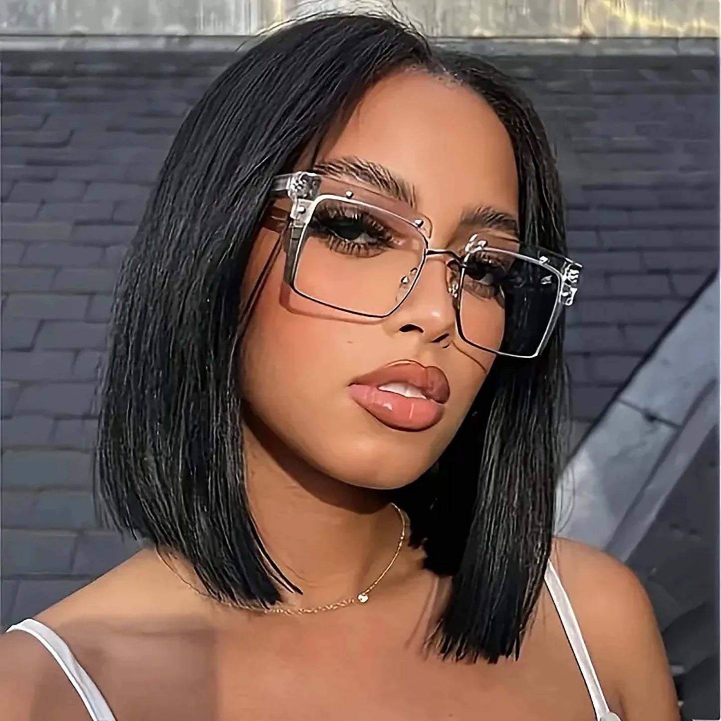 2×6 Lace Closure Wigs Human Hair Pre Plucked Brazilian Straight Human Hair Wig Middle Part Lace Front Bob Wigs For Women