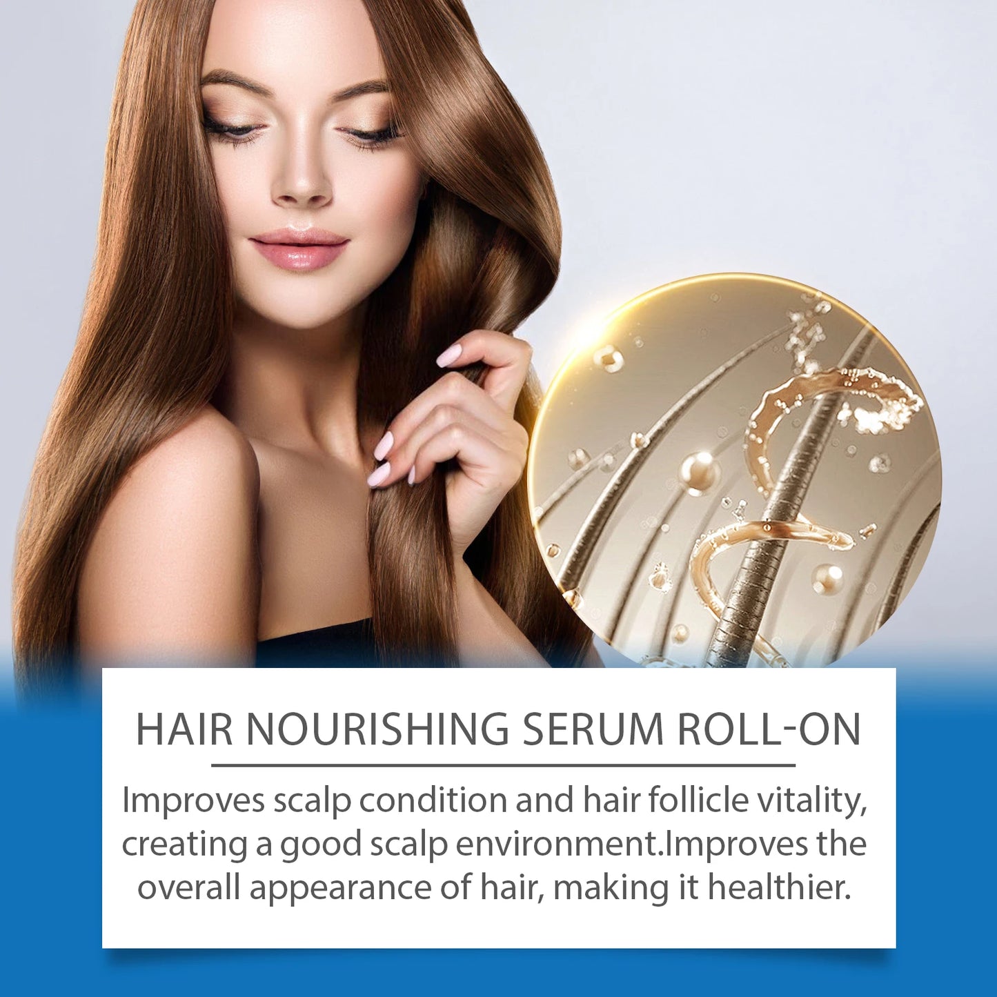 Rosemary Hair Nourishing Serum Roll-on Growth Roller Increase Hair Density Nourish Improves Scalp Health Hair Essence Care 25ml