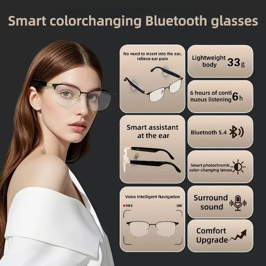 GS06 Bluetooth Glasses Earphones 2025 New Edition Glasses with Earphone Function Smart Touch Waterproof Microphone Earphones