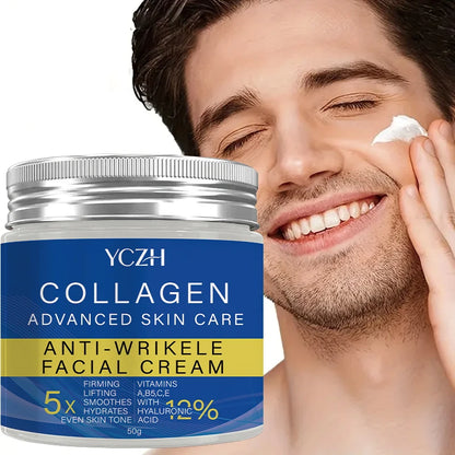 Retinol Collagen Moisturizing Cream - Contains Hyaluronic Acid - Caffeine - Vitamin C and E - Firming and Lifting Skincare - 5X Smoother - 5X Firmer - 12X Brighter Skin - Non-Greasy Formula - 50g