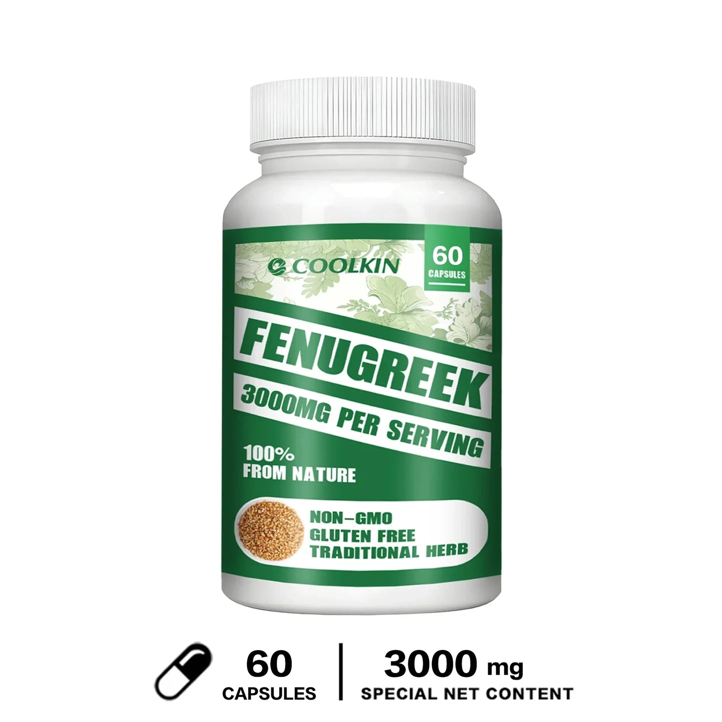 Fenugreek Capsules - for Hair Care and Breast Milk Supply, Weight Management