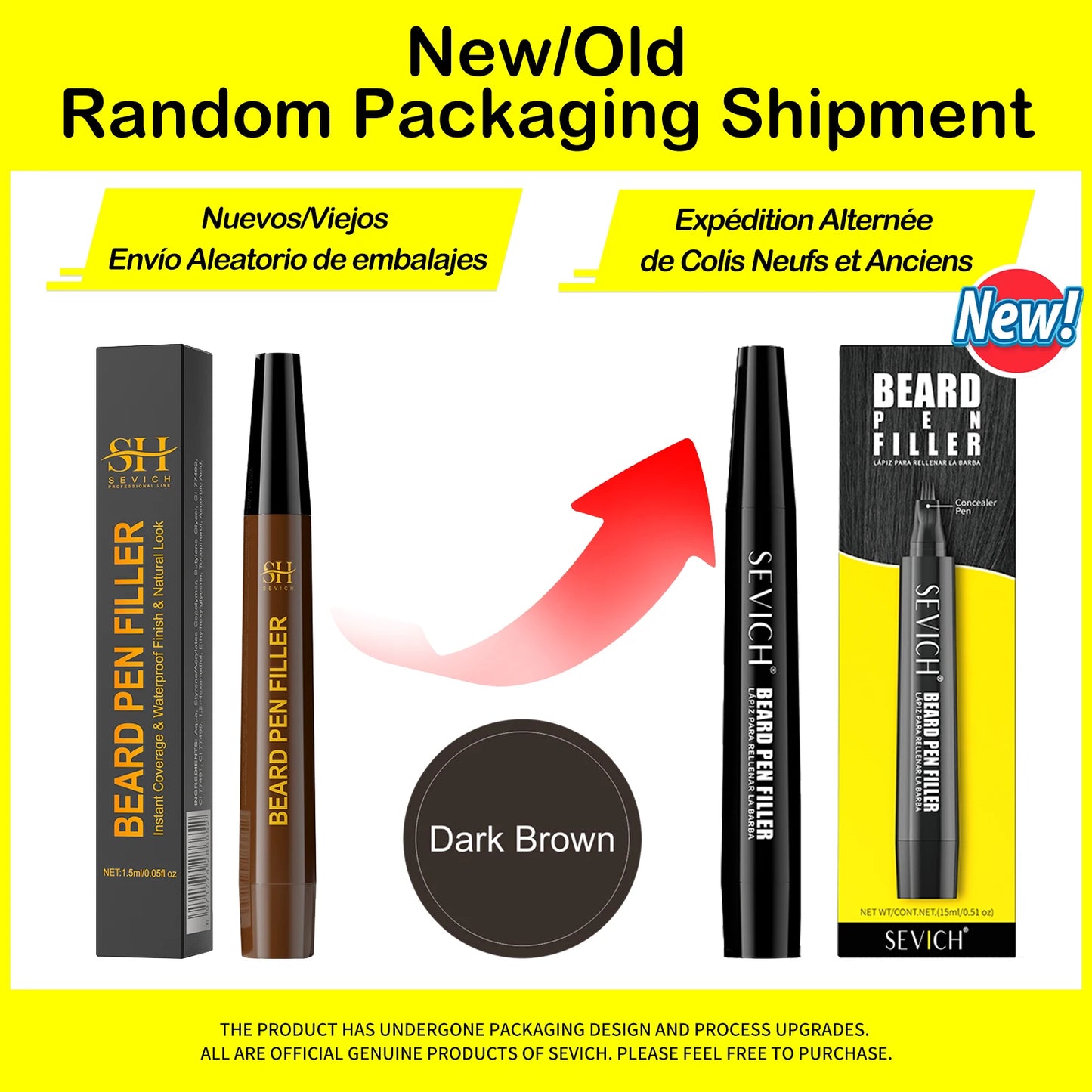 Beard Filling Pen Kit Beard Enhancer Brush Beard Coloring Shaping Tools Waterproof Black Brown Hair Pencil Man Cosmetic