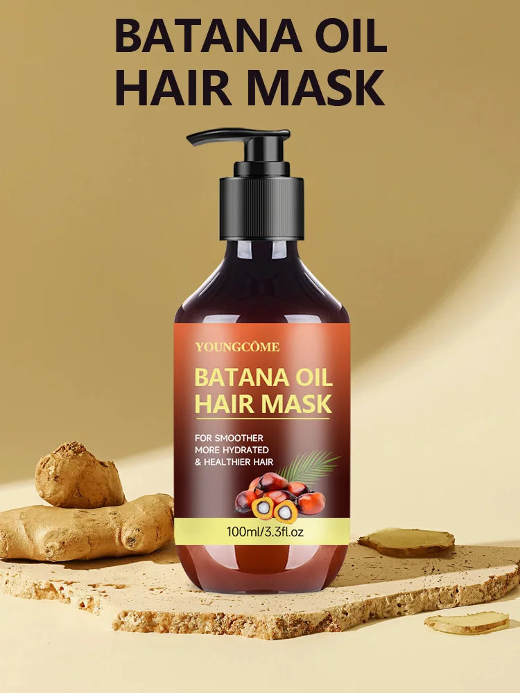 Batana Oil Hair Mask 10 Seconds Fast Repair Hair Desiccation Damage Hair Mask nhances Hair Thickness, Prevents Loss, Repairs