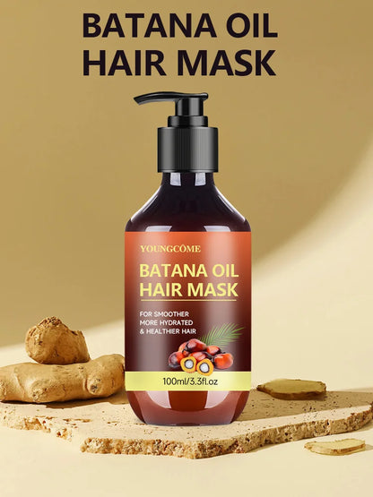 Batana Oil Hair Mask 10 Seconds Fast Repair Hair Desiccation Damage Hair Mask nhances Hair Thickness, Prevents Loss, Repairs