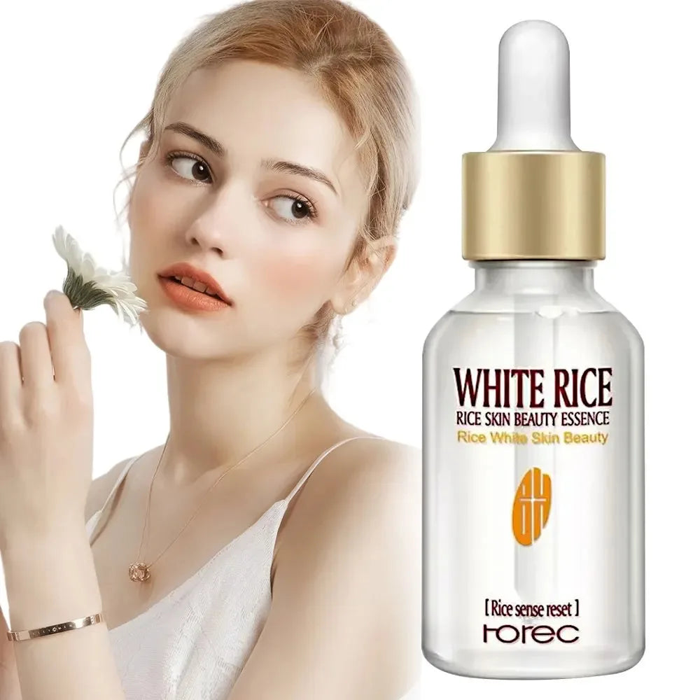 White Rice Face Serum Shrink Pores Moisturizing Elastic Skin Cream Smooth Wrinkles Younger for Glowing Skin Firm Care Essence