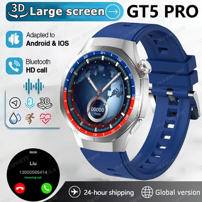 2025 WATCH 5 Smart Watch Men 1.52" HD AMOLED Screen Heart Rate Monitor Bluetooth Call GPS Sport Fitness Tracker Smartwatch Women