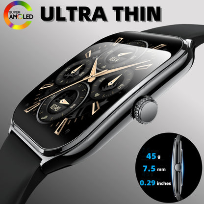 Fashion Ultra-Slim Amoled Smartwatch 1.96inch Curved BT Call Long Battery Life Fitness Watches Men AMOLED Smart Watch for Sport