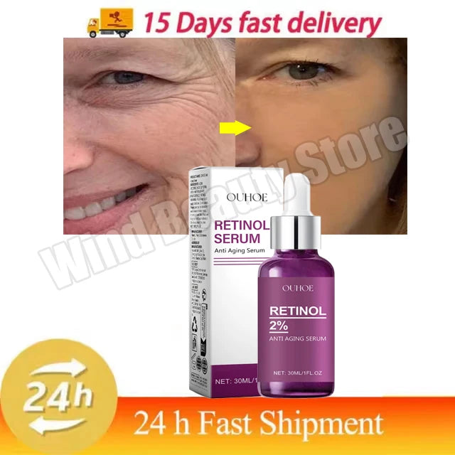 Retinol Remove Wrinkle Face Serum Lift Firming Anti Aging Fade Fine Lines Whitening Brightening Moisturizer Skin Care Cosmetics