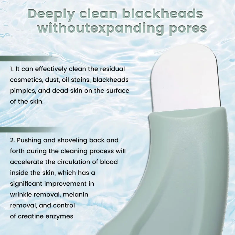 Manual Blackhead Removal Tool，Suitable for Face - Gentle pore cleanser and extractor，With textured surface and light green handl