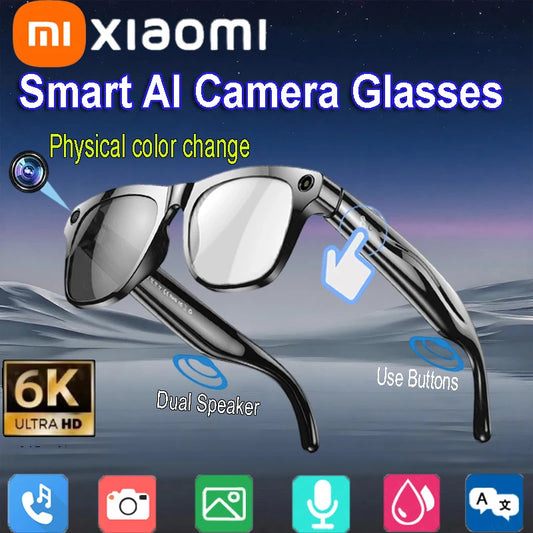 Xiaomi New Smart Glasses Camera Wearable Camera  Wireless Calls Earphones Bluetooth 5.4 Voice Assistant Color Change Lenses 2025