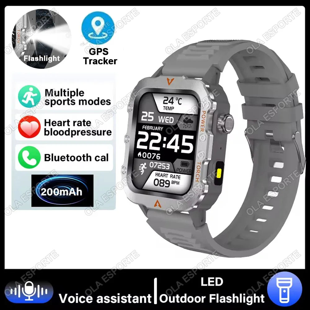 2025 New Military Smart Watch Men Outdoor 2.01" Al Voice Bluetooth Call Smartwatch Surprise Gift Outdoors For Android & IOS Male