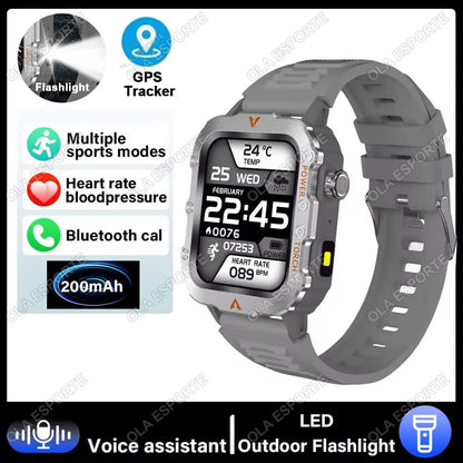 2025 New Military Smart Watch Men Outdoor 2.01" Al Voice Bluetooth Call Smartwatch Surprise Gift Outdoors For Android & IOS Male