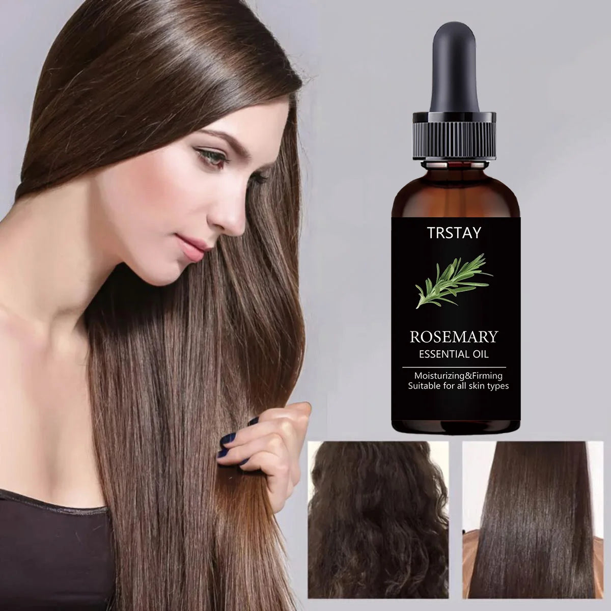 TRSTAY Rosemary Essential Oil for Hair Care Improves Damaged Hair Dredges Blocked Follicles Activates And Growth Lubricates Hair