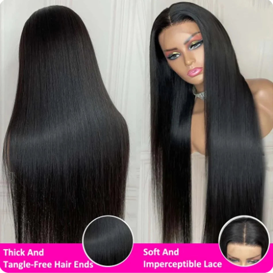 Wear And Go Glueless HD Transparent Wigs Human Hair Lace Frontal Brazilian Straight Ready To Wear 13X4 Lace Frontal Wig 32Inch