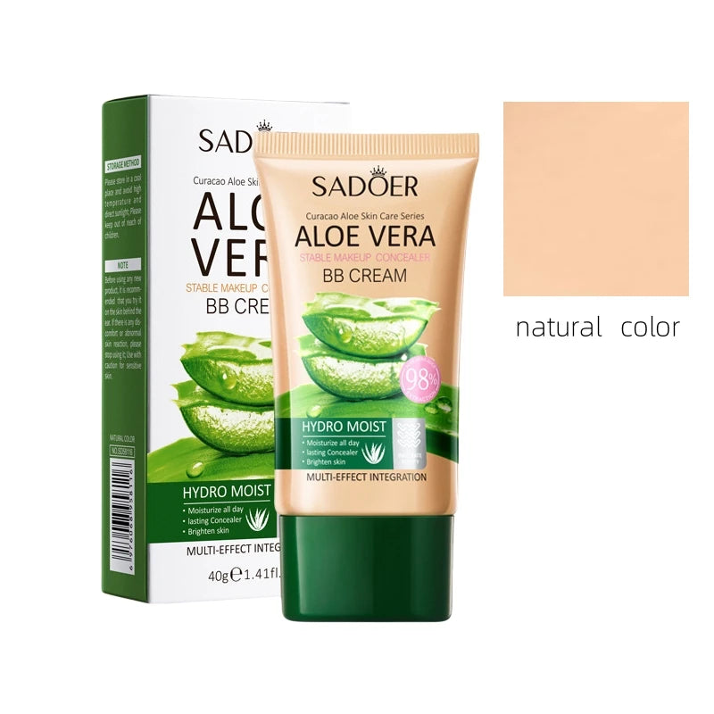 40g Aloe Vera Concealer Bb Cream, Repairing and Repairing Makeup, Powerful Concealer That Does Not Stuffy Dryness, Delicate Texture, Moisturizing Skin, Natural Color and Ivory White Available in Two Colors