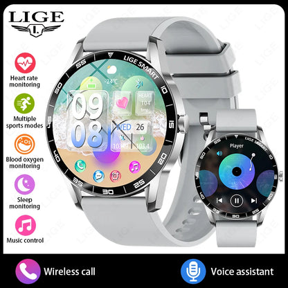 LIGE New 1.38" HD Smart Watch Men Bluetooth Call Men Women Watches Health Monitoring Sports Pedometer IP68 Waterproof Smartwatch