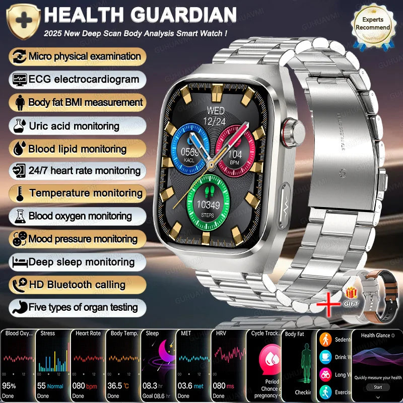 2025 New For Xiaomi Iatrology Grade Organ monitor Smart Watch Men ECG+PPG Uric Acid BP Blood Fat BT Call Sports Health Watches