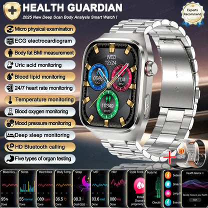2025 New For Xiaomi Iatrology Grade Organ monitor Smart Watch Men ECG+PPG Uric Acid BP Blood Fat BT Call Sports Health Watches