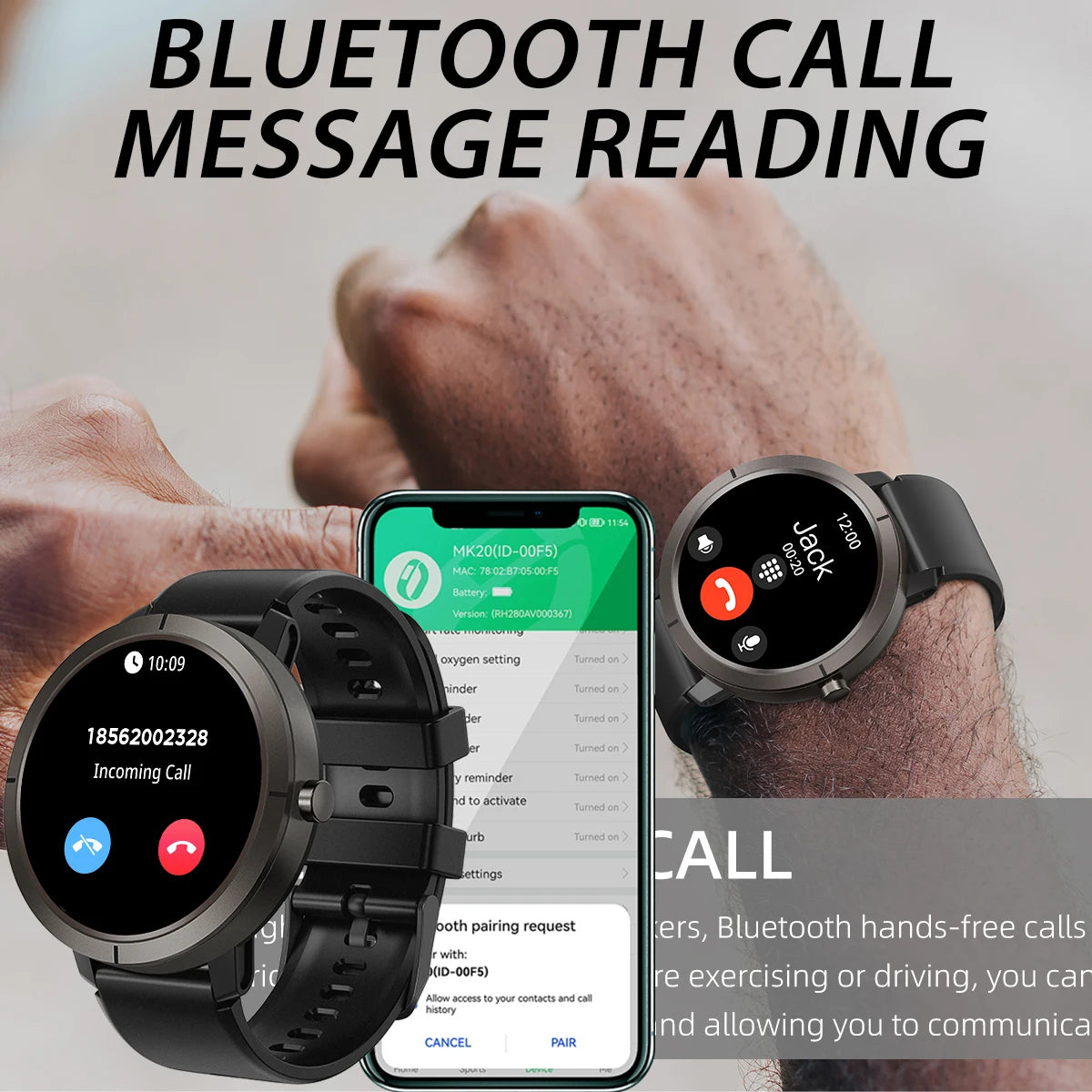 Smart Watch for Women GPS 6-Satellites 1.32” HD AMOLED Display Built-in GPS Bluetooth Call Sports 5ATM Waterproof Smartwatch Man