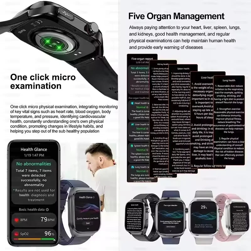 2025 New For Xiaomi Iatrology Grade Organ monitor Smart Watch Men ECG+PPG Uric Acid BP Blood Fat BT Call Sports Health Watches