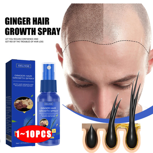 Ginger Hair Growth Serum Spray Essence Prevent Hair Loss Scalp Treatment Improve Alopecia Strengthening Roots Hair Care Fluid