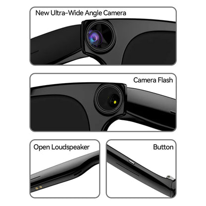 Smart Glasses with 500W Pixel Camera Photography Bluetooth Calling Music Playback Voice Control Head Mounted Sunglasses