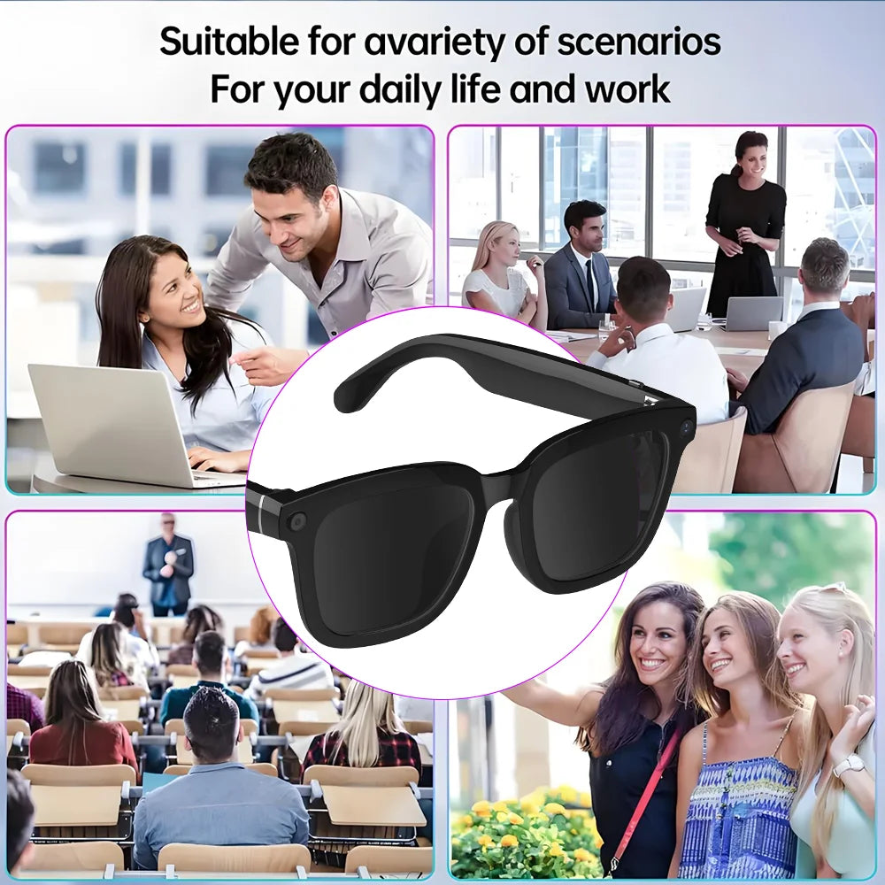 SENBONO 2025 AI Smart Glasses HD 1080P Camera Polarized Sunglasses Mini Camera Video Recorder 5MP Camera | Real-Time Translation