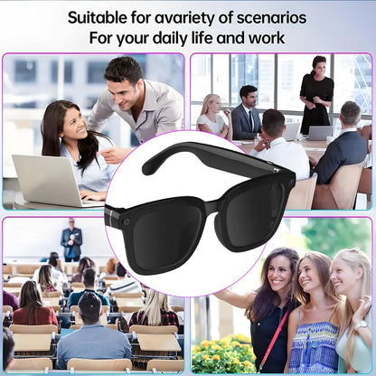 SENBONO 2025 AI Smart Glasses HD 1080P Camera Polarized Sunglasses Mini Camera Video Recorder 5MP Camera | Real-Time Translation