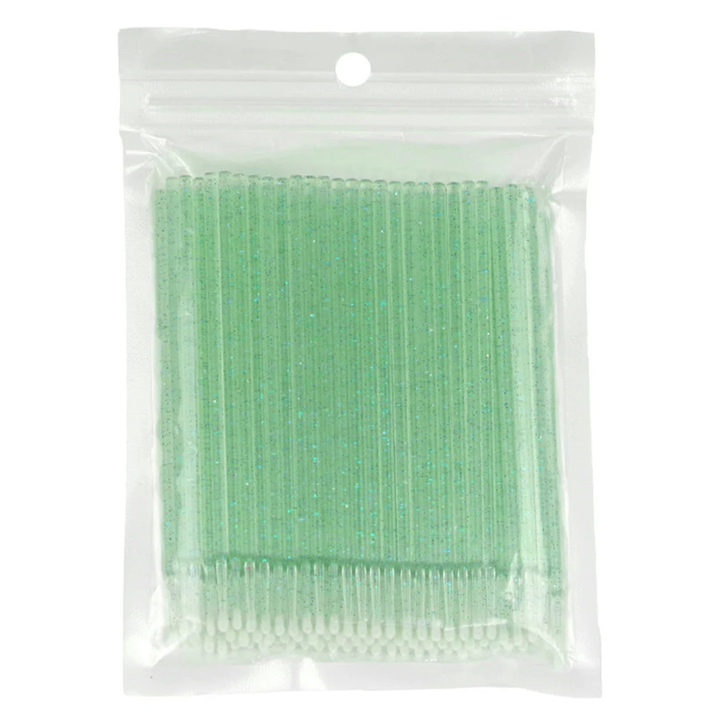 100pcs Eyelash Cleaning Brushes Micro Cotton Swab Individual Removing Makeup Brush Eyelashes Microbrush Beauty Clean Tools